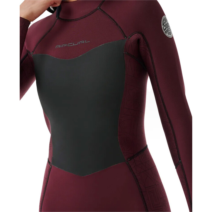 2024 Rip Curl Womens Dawn Patrol 4/3mm Back Zip Wetsuit 14ZWFS - Plum